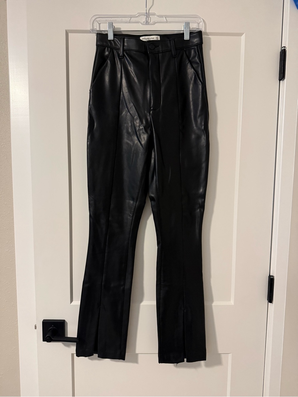 Abercrombie & Fitch Black Faux Leather Pants